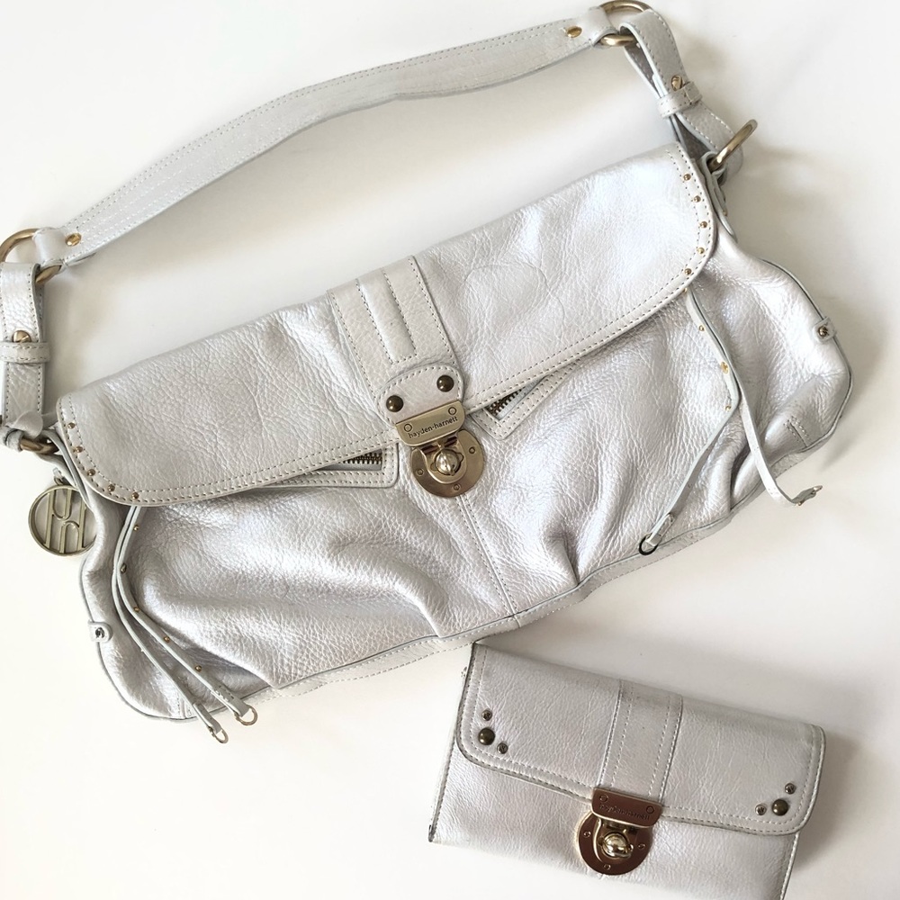 Hayden Harnett Lorca Handbag and matching wallet set in Moonbeam